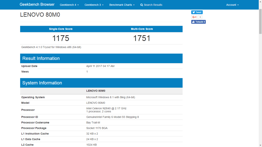Geekbench Yoga