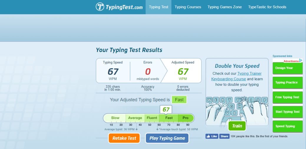 HP EliteBook 850 G3 Typingtest